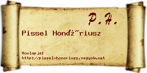 Pissel Honóriusz névjegykártya